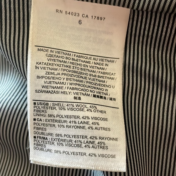 Banana Republic Dark Gray Wool Blazer Jacket Size 6 - Picture 11 of 14